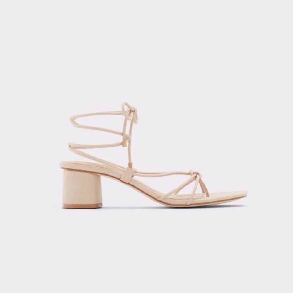 ALDO Maraket Heel Sandals in Nude Strappy Block Heel 8